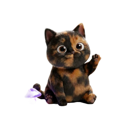 Nibu, la mascota gato carey oscuro de Nebuna